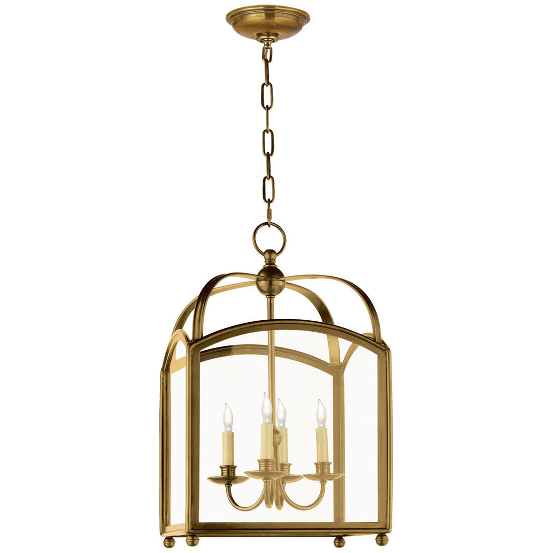 Visual Comfort 4 Light Brass Chandelier Ceiling Light