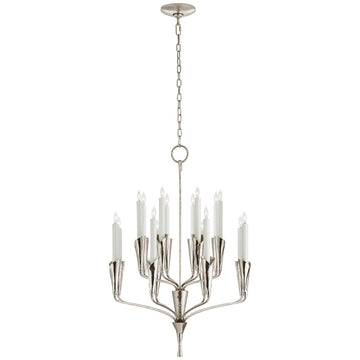 Visual Comfort Aiden Small Chandelier in Polished Nickel