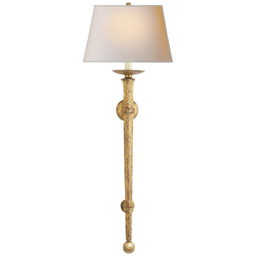Visual Comfort Long Iron Torch Sconce