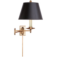 Visual Comfort Dorchester Swing Arm Sconce with Black Shade