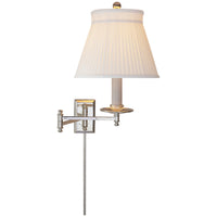 Visual Comfort Dorchester Swing Arm Sconce with Silk Crown Shade