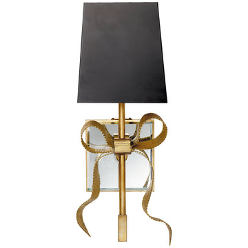 Visual Comfort Ellery Gros-Grain Bow Small Sconce with Black Shade