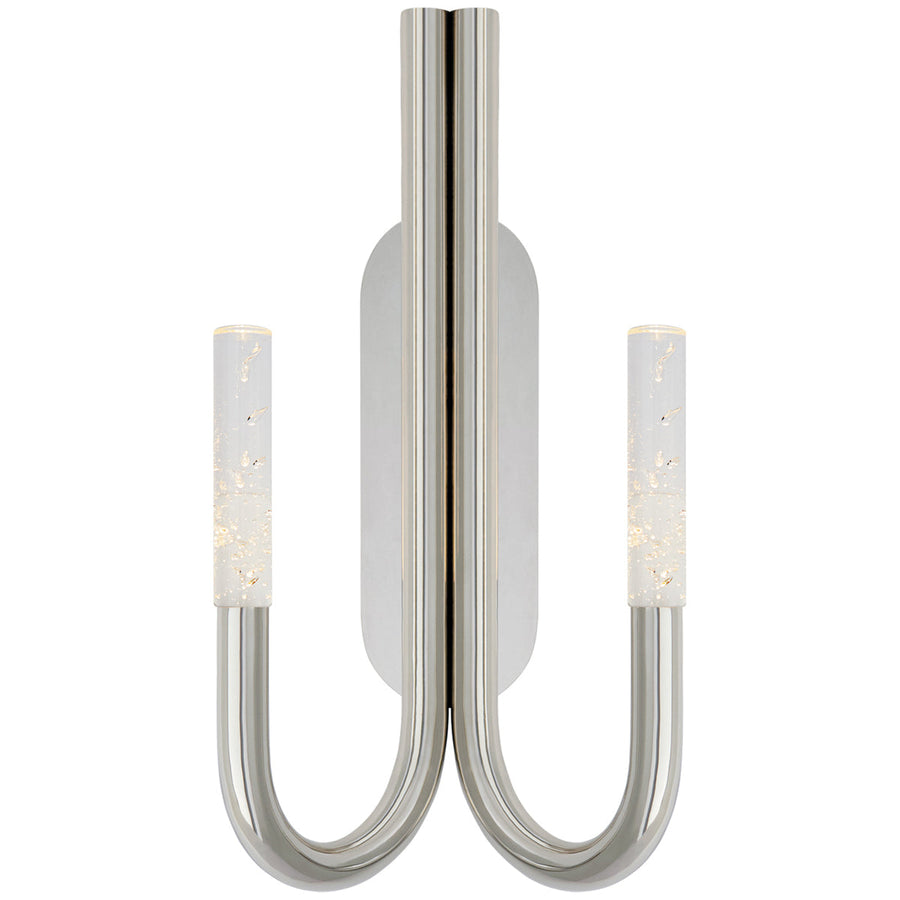 Visual Comfort Rousseau Double Wall Sconce with Seeded Glass