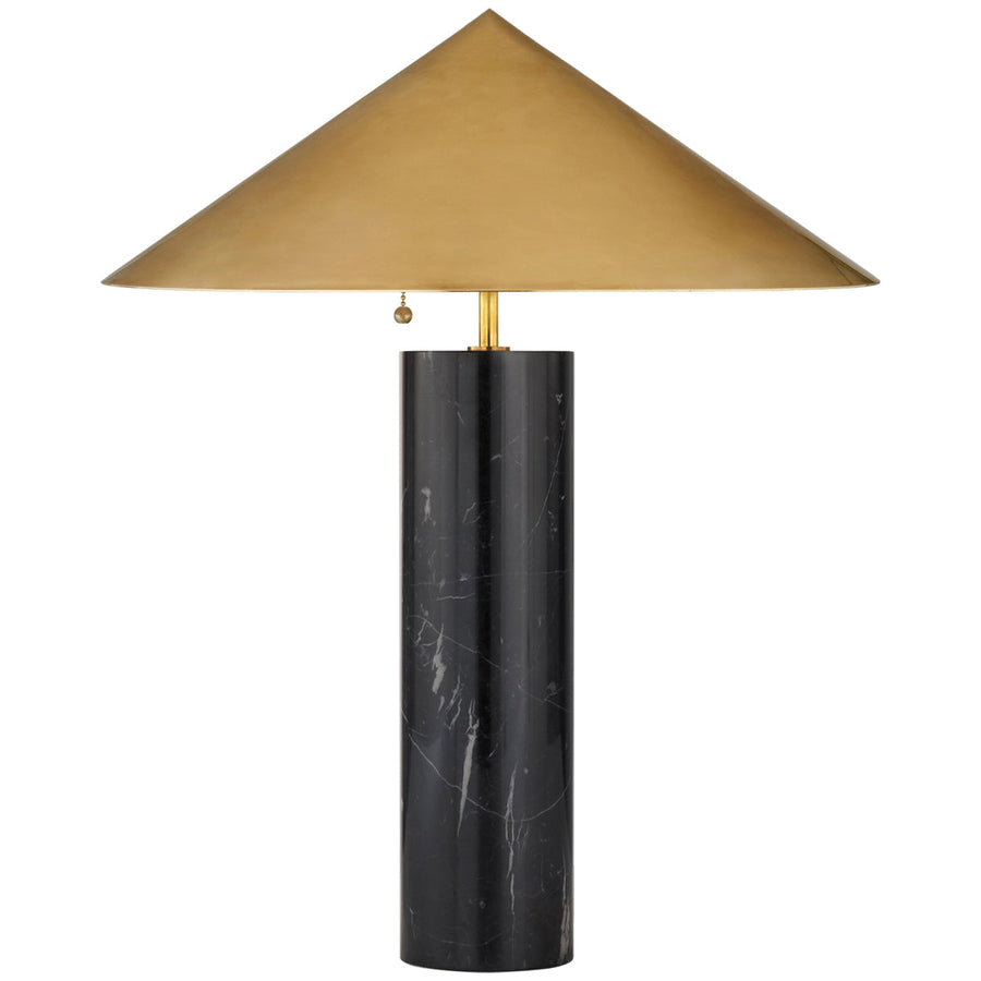 Visual Comfort Minimalist Medium Table Lamp in Black Marble