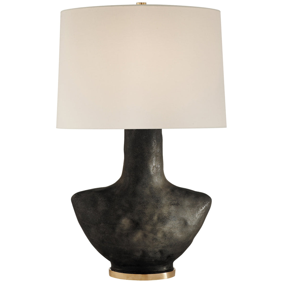 Visual Comfort Armato Small Table Lamp with Oval Linen Shade
