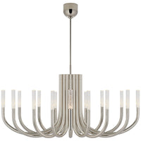 Visual Comfort Rousseau Large Oval Chandelier, Seeded Glass