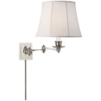 Visual Comfort Triple Swing Arm Wall Lamp with Linen Shade