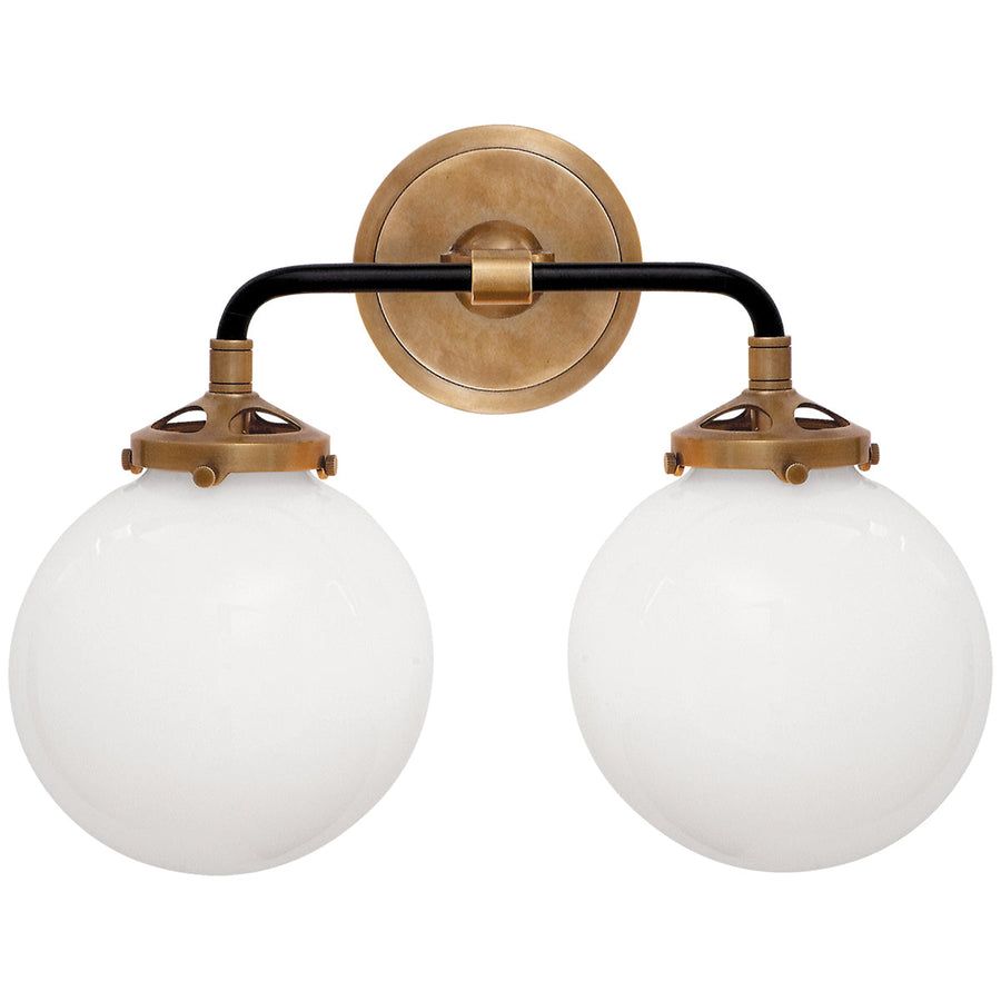Visual Comfort Bistro Double Light Curved Sconce
