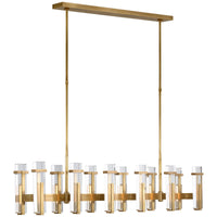 Visual Comfort Malik Large Linear Chandelier with Crystal