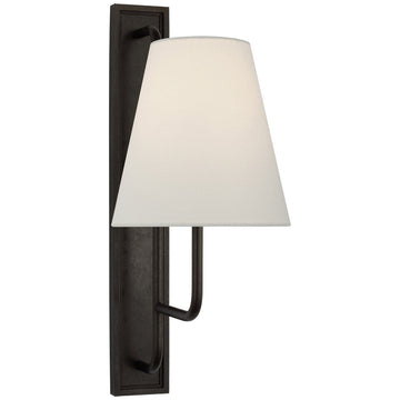 Visual Comfort Rui Tall Sconce with Linen Shade