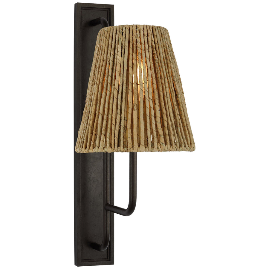 Visual Comfort Rui Tall Sconce with Natural Abaca Shade