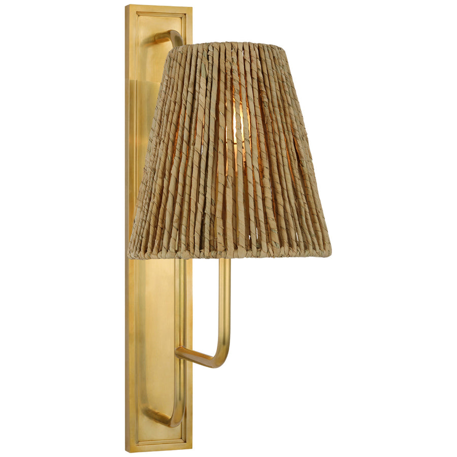 Visual Comfort Rui Tall Sconce with Natural Abaca Shade