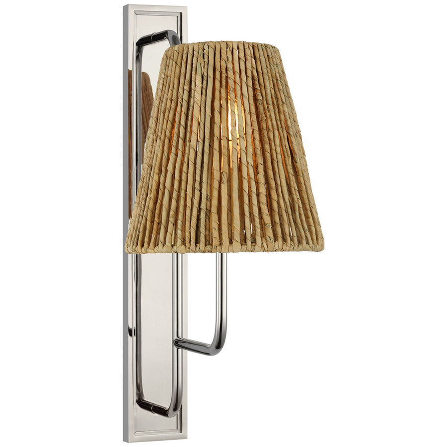 Visual Comfort Rui Tall Sconce with Natural Abaca Shade