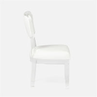 Made Goods Aaliyah Curved Acrylic Dining Chair in Weser Fabric