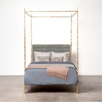 Made Goods Brennan Textured Tall Canopy Bed in Brenta Cotton Jute