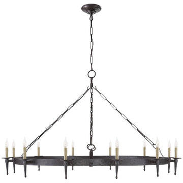Visual Comfort Branson Large One-Tier Ring Torch Chandelier