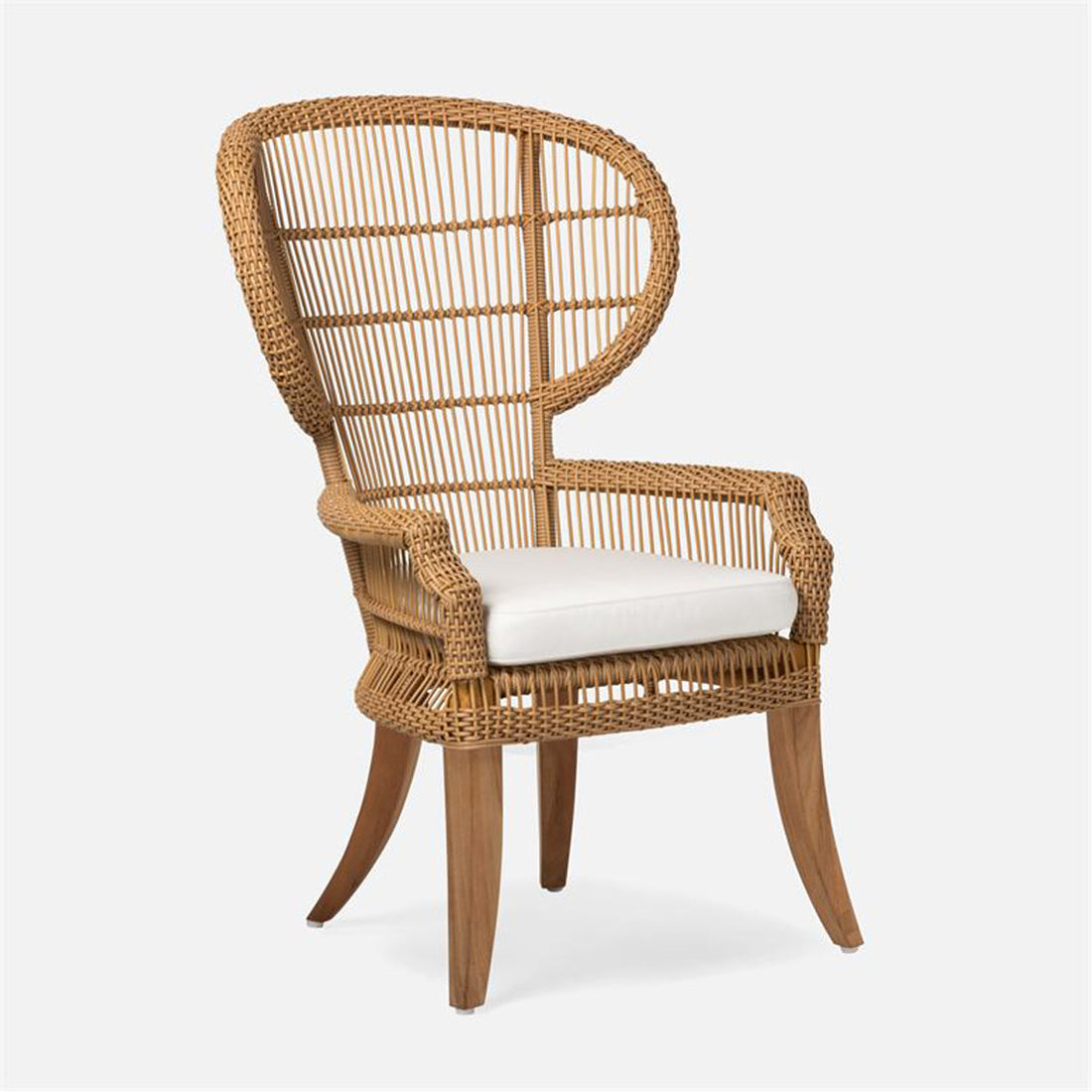 Made Goods Aurora Woven Wingback Outdoor Dining Chair in Clyde Fabric