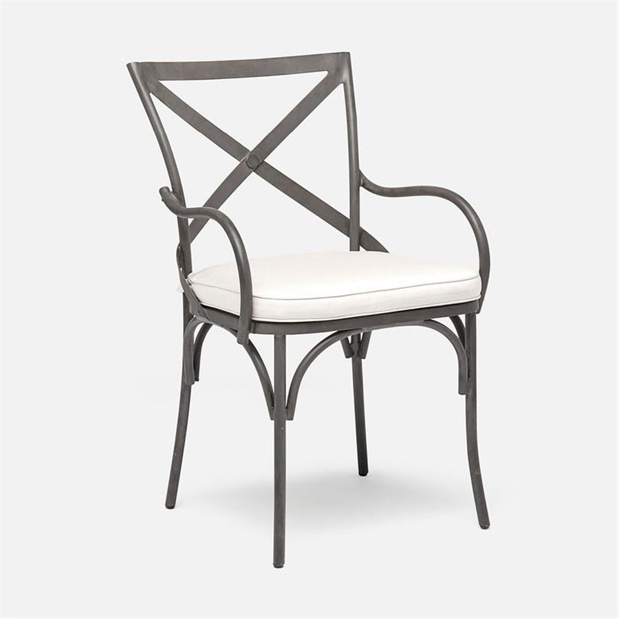 Made Goods Beverly Metal X-Back Outdoor Chair, Alsek Fabric