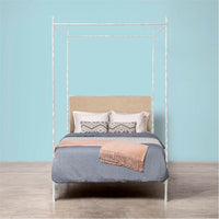Made Goods Brennan Tall Textured Canopy Bed in Bassac Leather