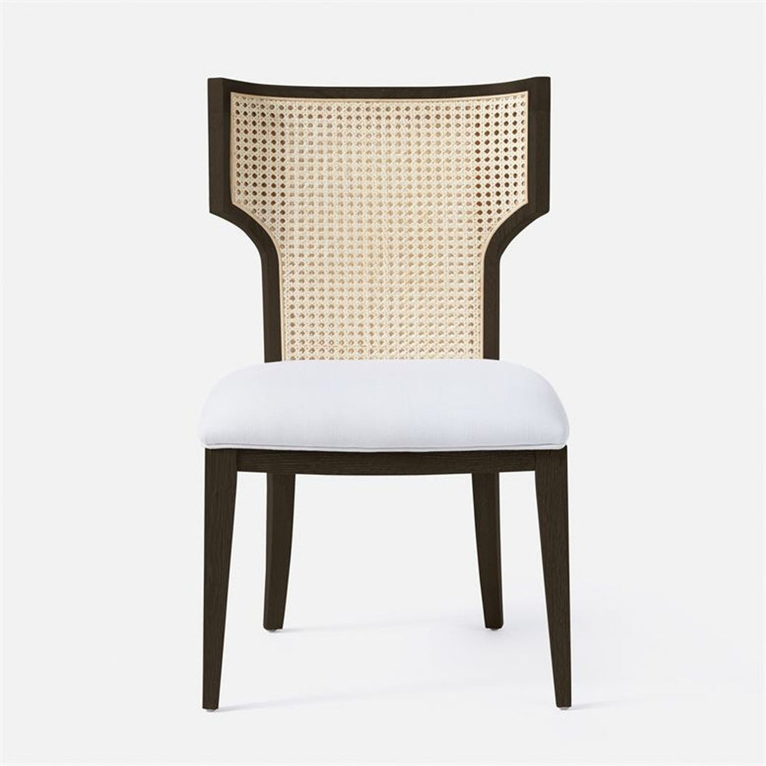 Made Goods Carleen Wingback Cane Dining Chair in Garonne Leather