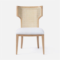 Made Goods Carleen Wingback Cane Dining Chair in Brenta Cotton Jute