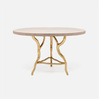 Made Goods Royce Abstract Branch Round Dining Table in Cerused Oak Top