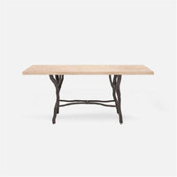 Made Goods Royce Abstract Branch Rectangular Dining Table in Cerused Oak Top