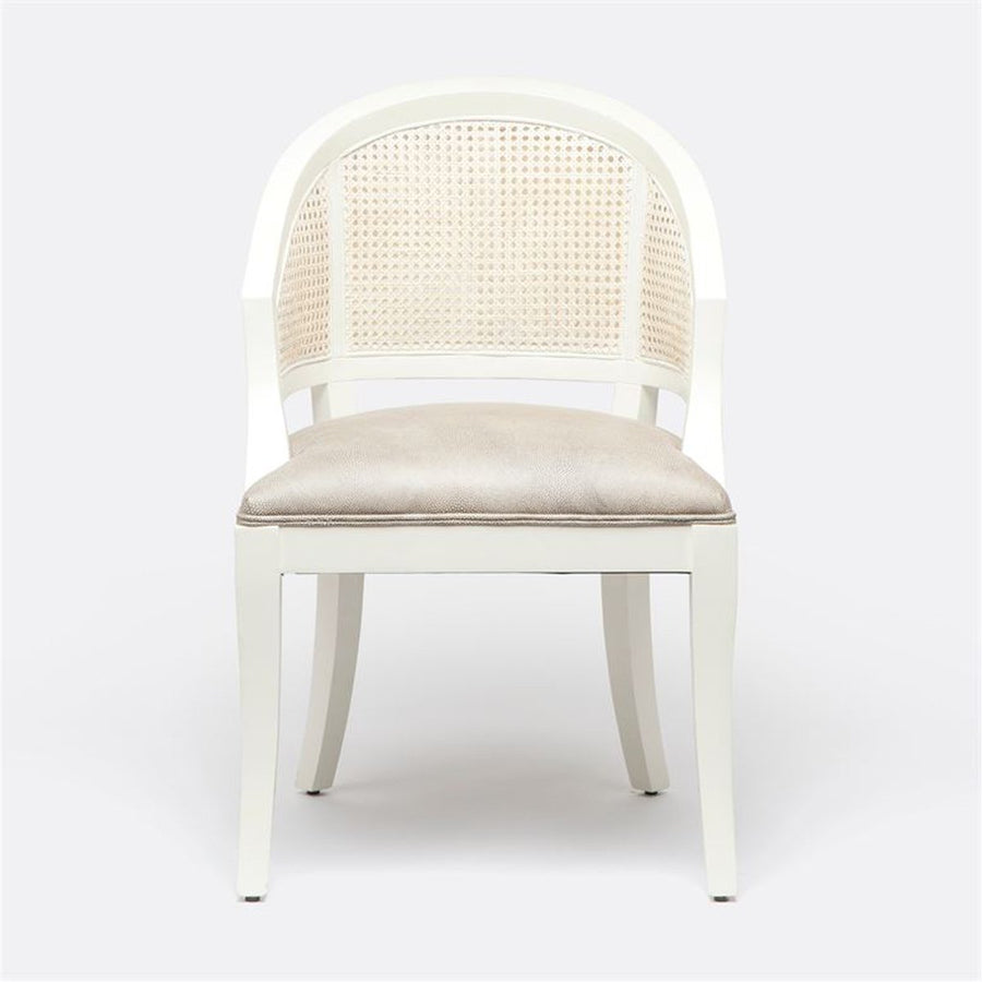 Made Goods Sylvie Curved Cane Back Dining Chair in Rhone Leather