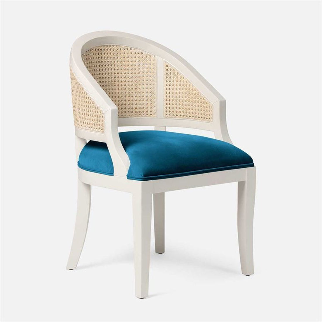 Made Goods Sylvie Curved Cane Back Dining Chair in Liard Cotton Velvet