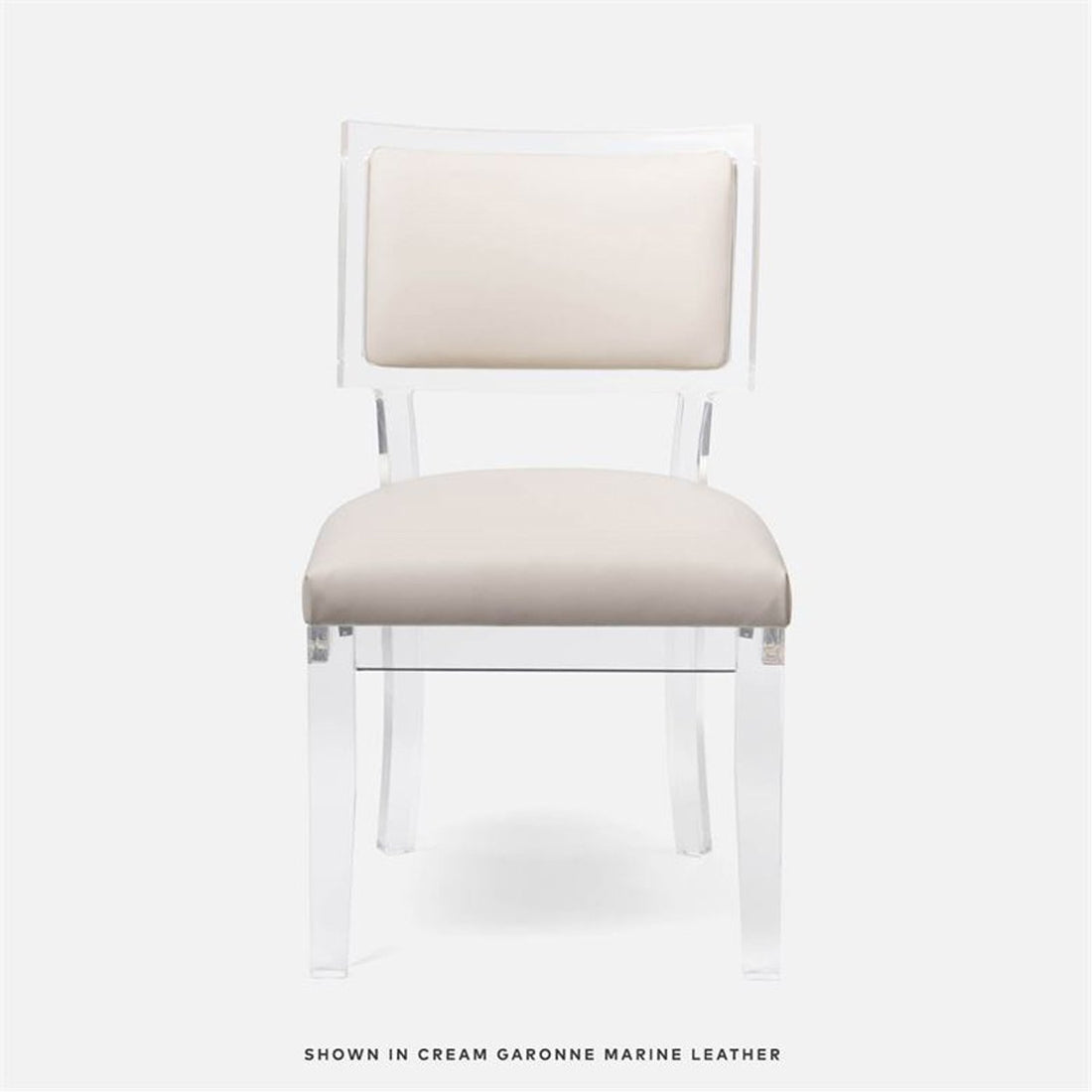 Made Goods Winston Clear Acrylic Dining Chair, Marano Wool-on Lambskin