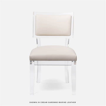 Made Goods Winston Clear Acrylic Dining Chair, Rhone Leather