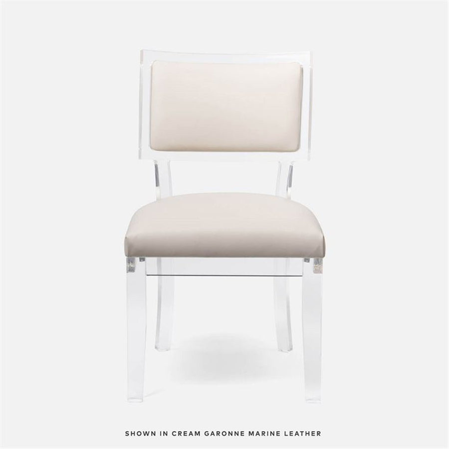 Made Goods Winston Clear Acrylic Dining Chair, Aras Mohair