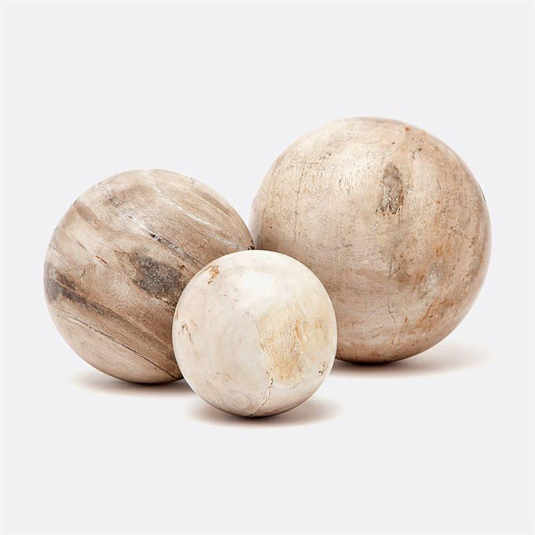 Made Goods Bram Petrified Wood Balls, 3-Piece Set