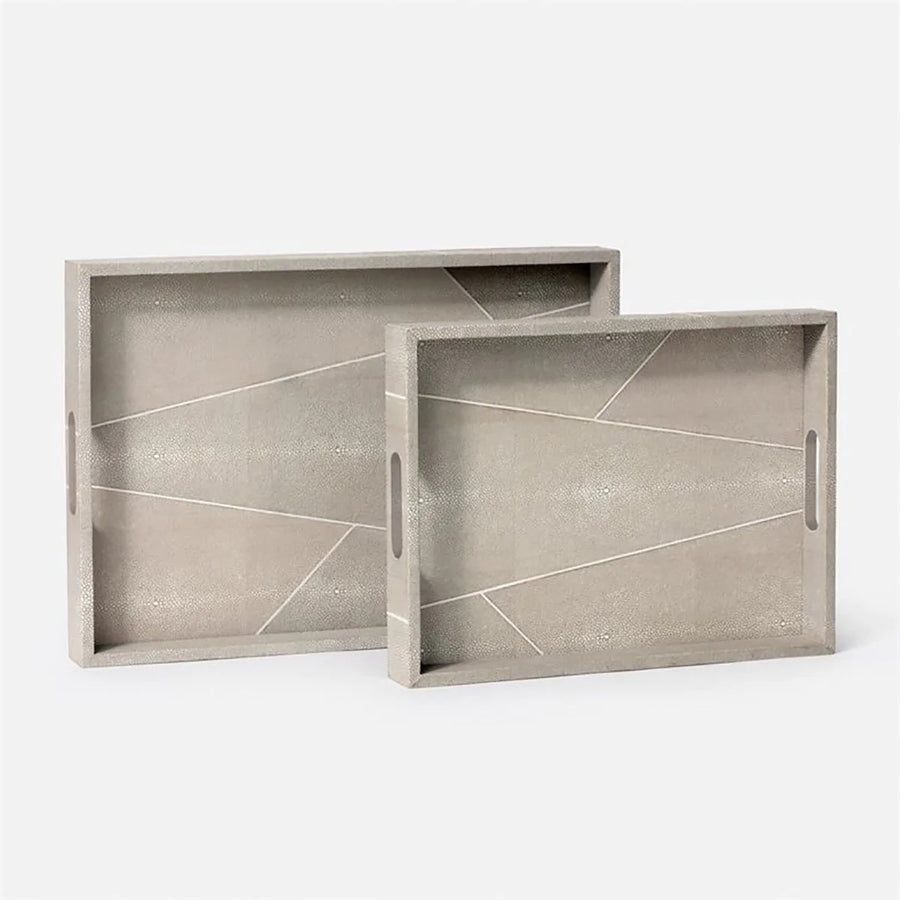 Made Goods Breck Realistic Faux Shagreen Trays, 2-Piece Set