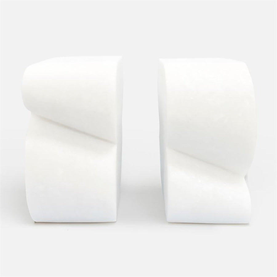 Made Goods Calysta Marble Stacked Tubes Bookends, 2-Piece Set