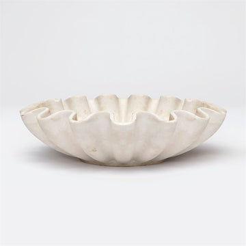 Made Goods Darci 18-Inch Curved Marble Outdoor Bowl
