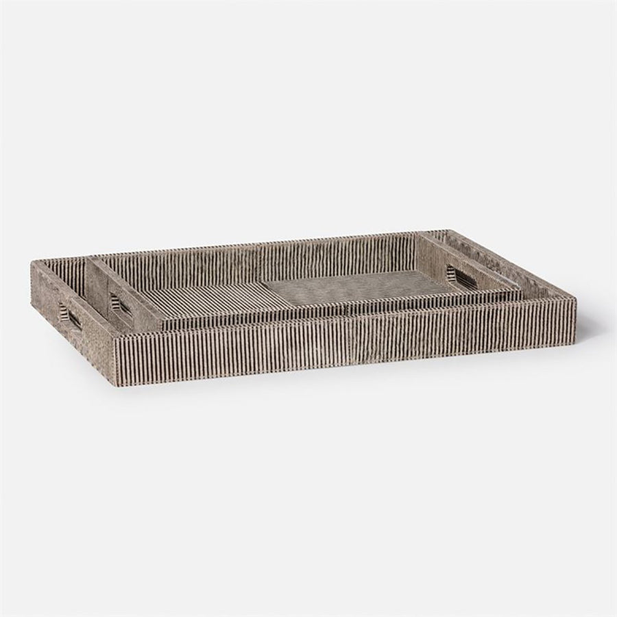Made Goods Fenmore Hair-On-Hide Tray, 2-Piece Set