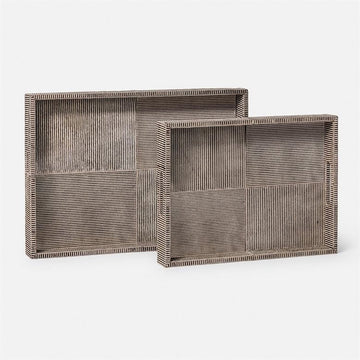 Made Goods Fenmore Hair-On-Hide Tray, 2-Piece Set