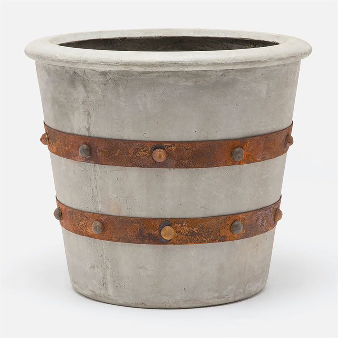 Made Goods Rorike Concrete Outdoor Planter with Metal Rings