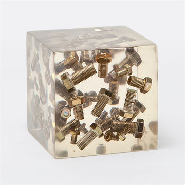 Made Goods Simon Square Bolts in Resin Object, Set of 2