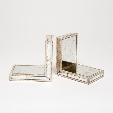 Made Goods Vanda Antiqued Mirror Bookends, 2-Piece Set
