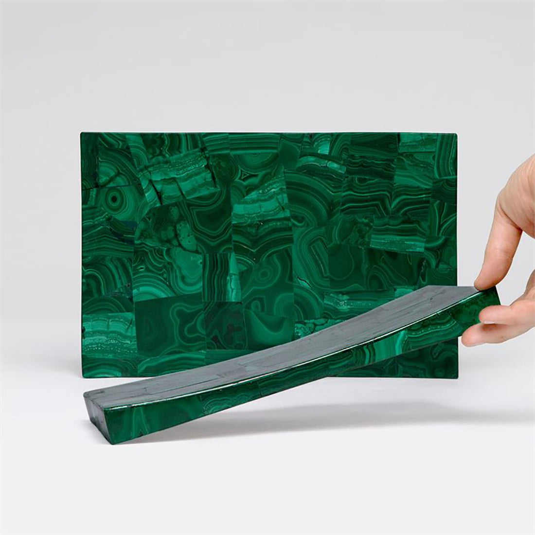 Made Goods Weston Semi-Precious Stone Tray in Malachite